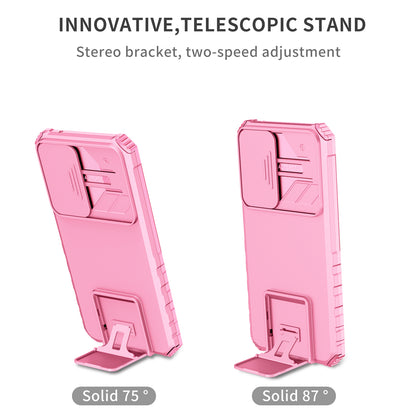 For Samsung Galaxy A34 5G Kickstand Phone Case PC + TPU Phone Protector with Slide Camera Cover