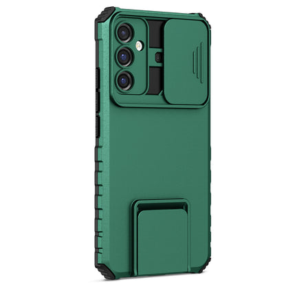 For Samsung Galaxy A34 5G Kickstand Phone Case PC + TPU Phone Protector with Slide Camera Cover