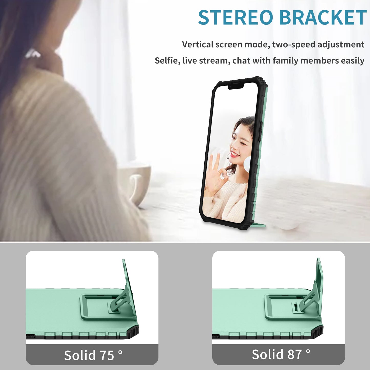 For Samsung Galaxy A34 5G Kickstand Phone Case PC + TPU Phone Protector with Slide Camera Cover