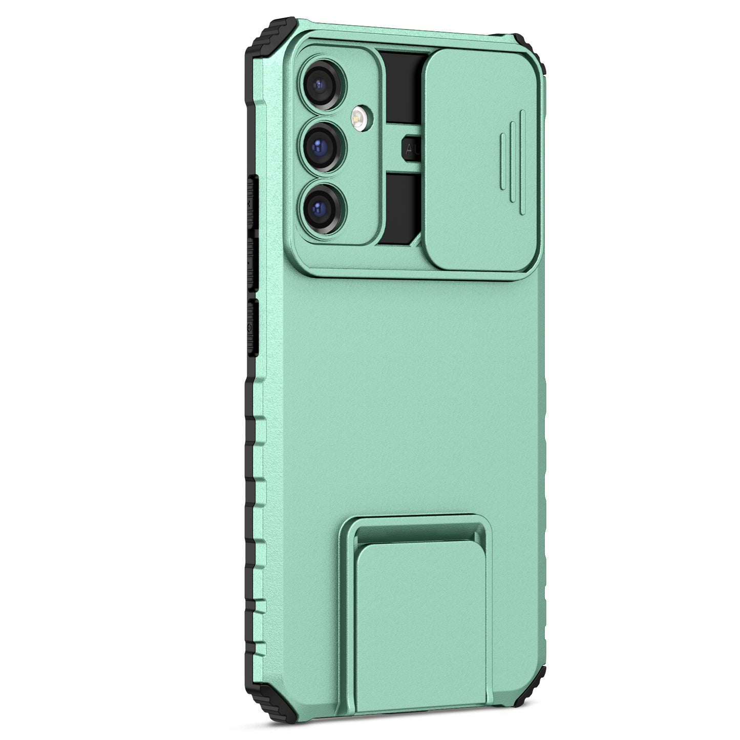For Samsung Galaxy A34 5G Kickstand Phone Case PC + TPU Phone Protector with Slide Camera Cover