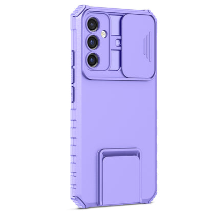 For Samsung Galaxy A34 5G Kickstand Phone Case PC + TPU Phone Protector with Slide Camera Cover