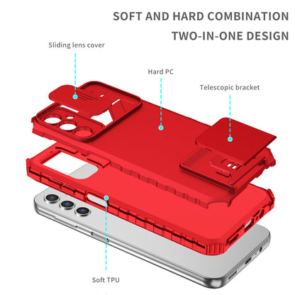 For Samsung Galaxy A14 5G Kickstand Phone Case Slide Camera Protection PC + TPU Cover