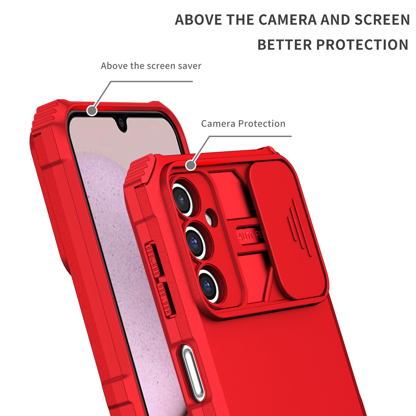 For Samsung Galaxy A14 5G Kickstand Phone Case Slide Camera Protection PC + TPU Cover