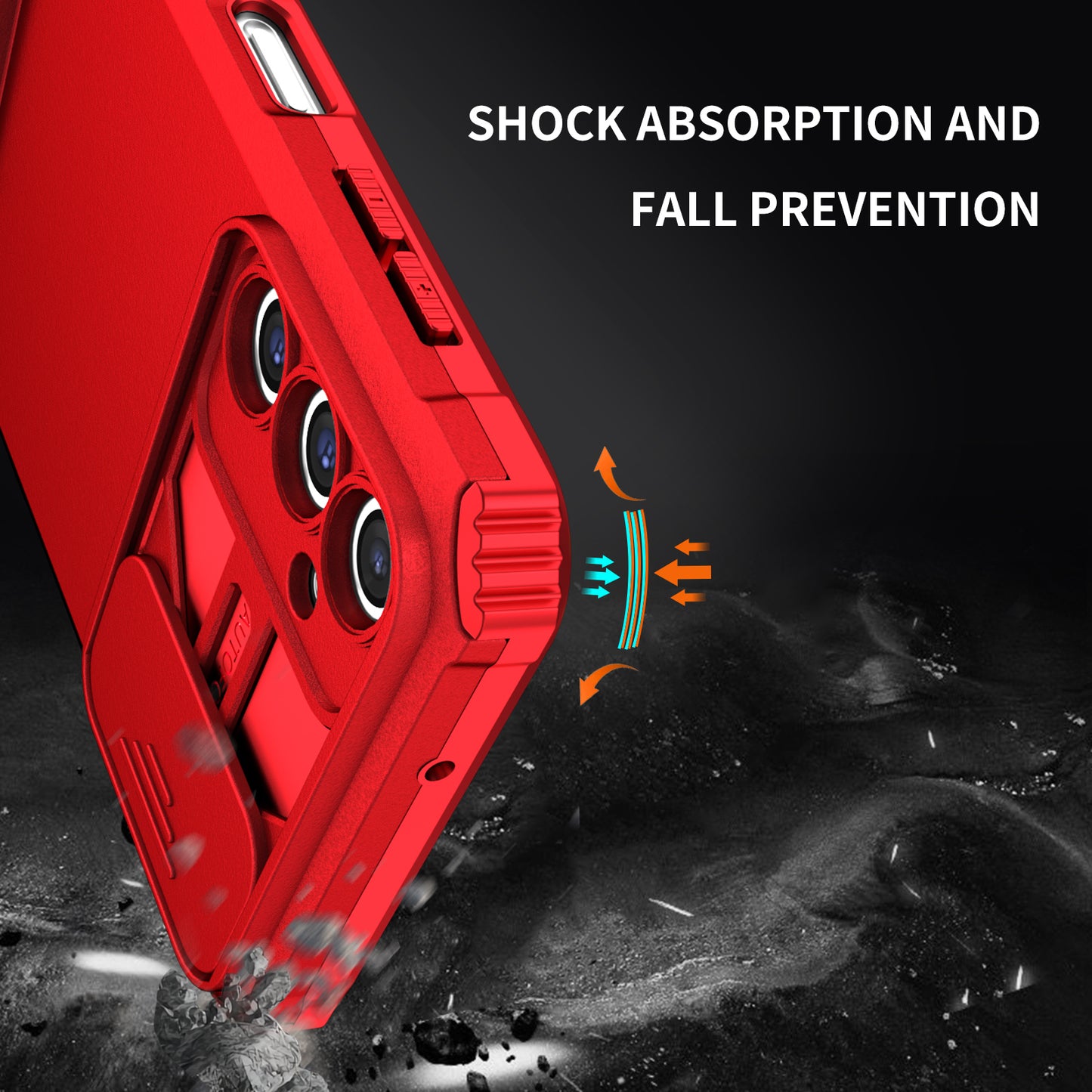 For Samsung Galaxy A14 5G Kickstand Phone Case Slide Camera Protection PC + TPU Cover