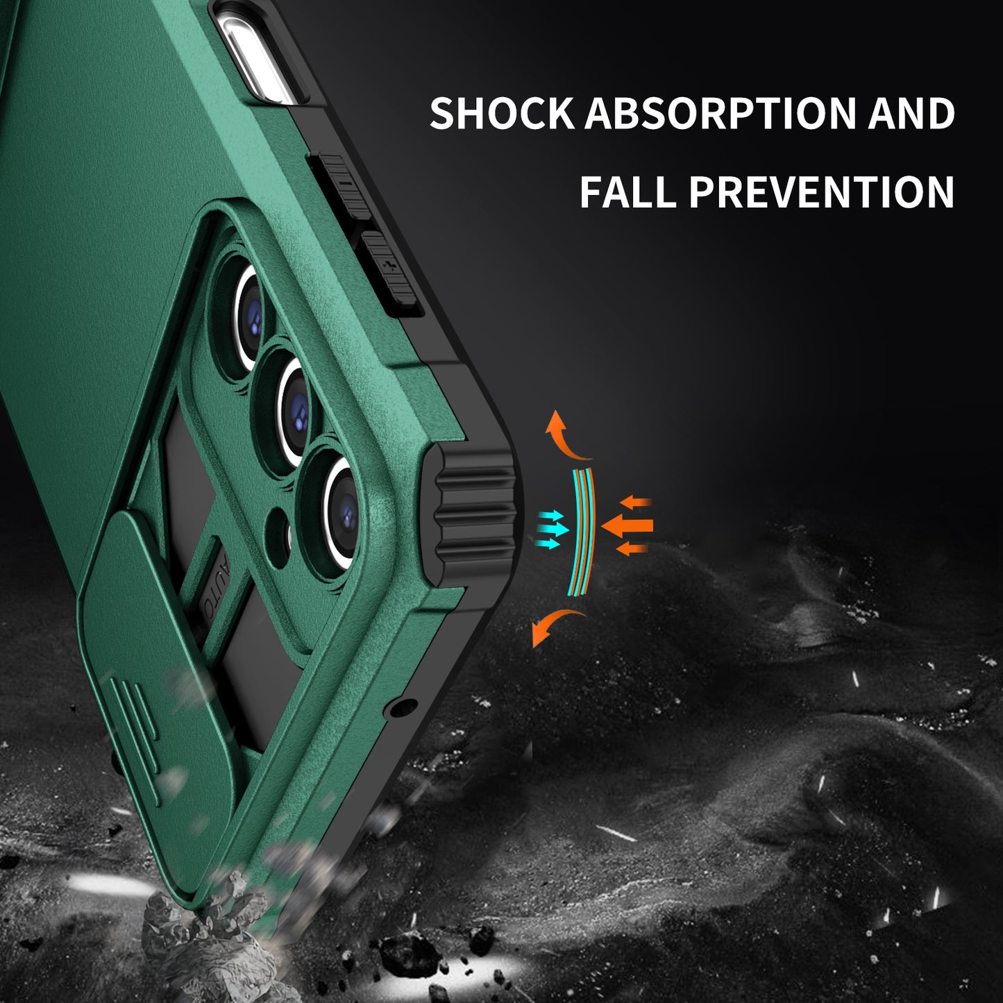 For Samsung Galaxy A14 5G Kickstand Phone Case Slide Camera Protection PC + TPU Cover