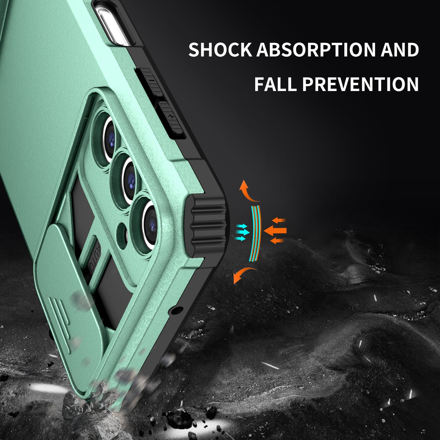 For Samsung Galaxy A14 5G Kickstand Phone Case Slide Camera Protection PC + TPU Cover