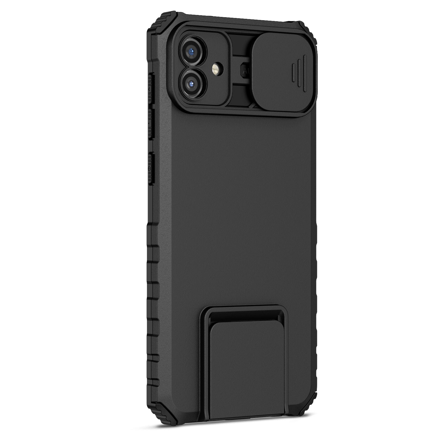 Kickstand Case for Samsung Galaxy A04 4G (164.4 x 76.3 x 9.1 mm) PC + TPU Phone Protector with Slide Camera Cover