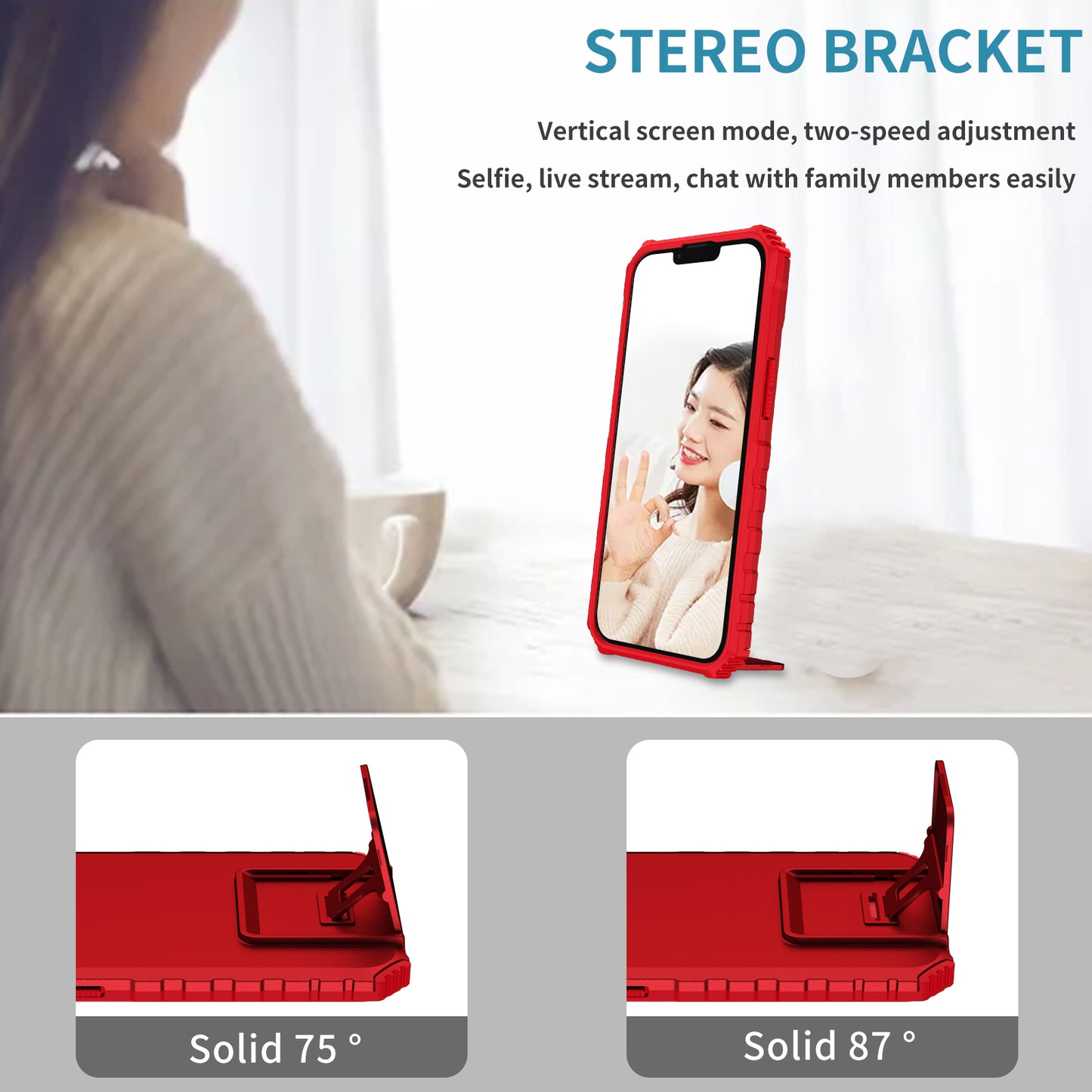 Kickstand Case for Samsung Galaxy A04 4G (164.4 x 76.3 x 9.1 mm) PC + TPU Phone Protector with Slide Camera Cover