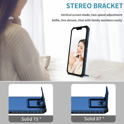 Kickstand Case for Samsung Galaxy A04 4G (164.4 x 76.3 x 9.1 mm) PC + TPU Phone Protector with Slide Camera Cover