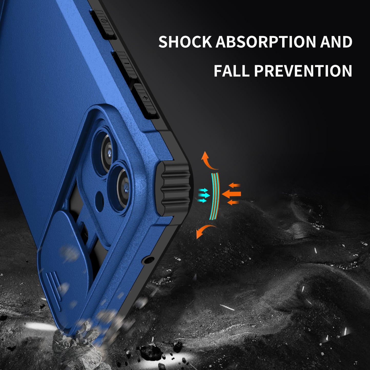 Kickstand Case for Samsung Galaxy A04 4G (164.4 x 76.3 x 9.1 mm) PC + TPU Phone Protector with Slide Camera Cover