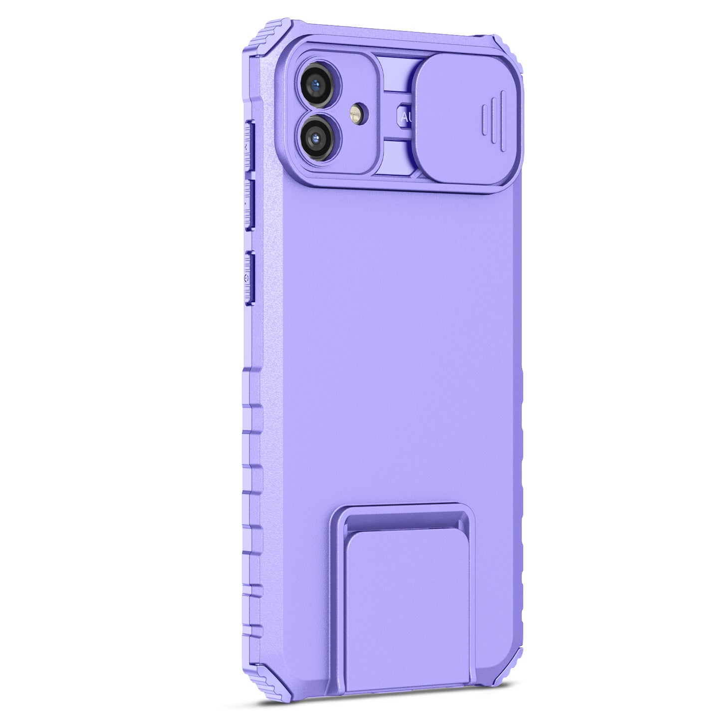 Kickstand Case for Samsung Galaxy A04 4G (164.4 x 76.3 x 9.1 mm) PC + TPU Phone Protector with Slide Camera Cover