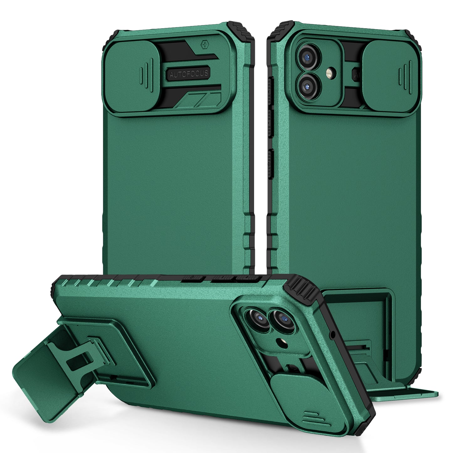 Kickstand Case for Samsung Galaxy A04 4G (164.4 x 76.3 x 9.1 mm) PC + TPU Phone Protector with Slide Camera Cover