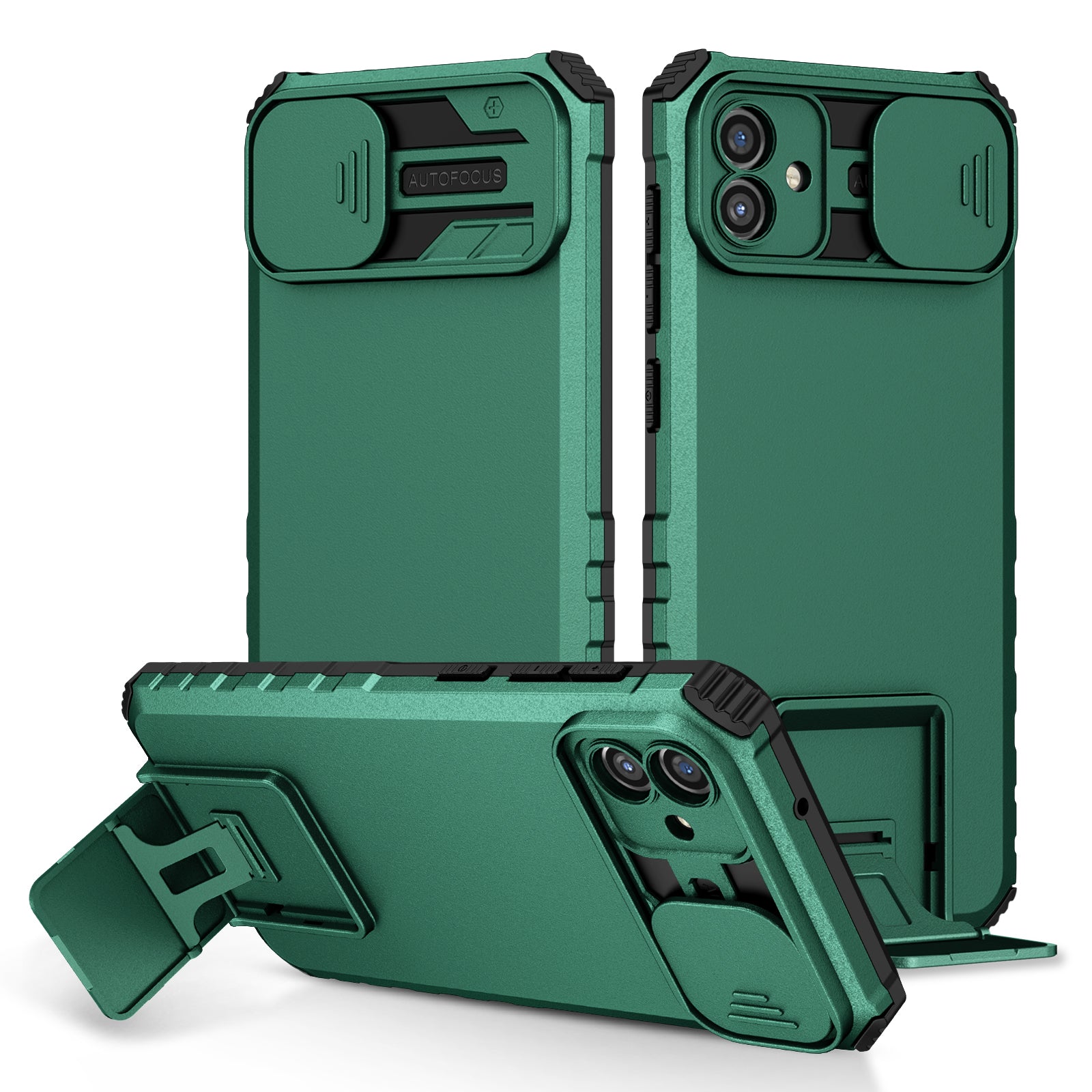 Kickstand Case for Samsung Galaxy A04 4G (164.4 x 76.3 x 9.1 mm) PC + TPU Phone Protector with Slide Camera Cover