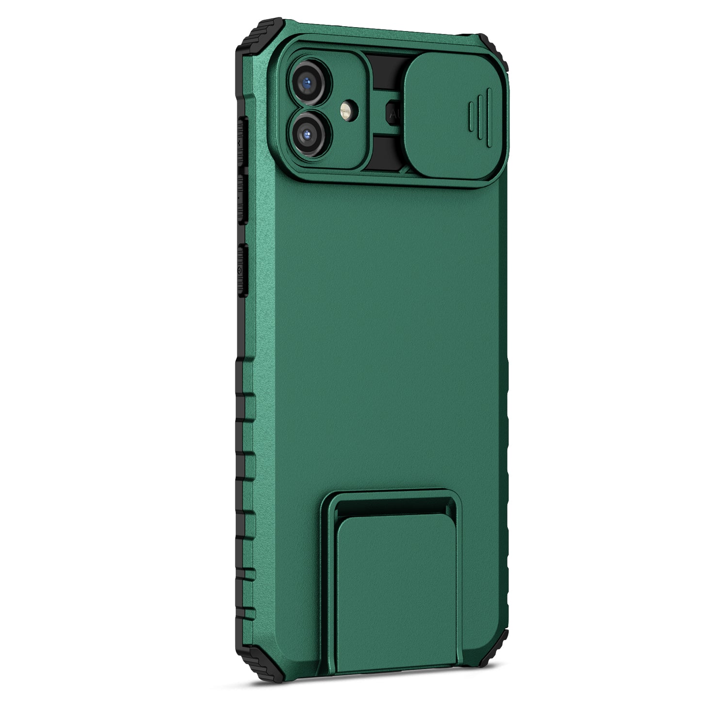 Kickstand Case for Samsung Galaxy A04 4G (164.4 x 76.3 x 9.1 mm) PC + TPU Phone Protector with Slide Camera Cover