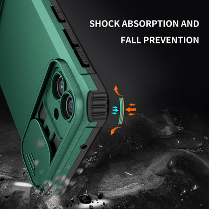 Kickstand Case for Samsung Galaxy A04 4G (164.4 x 76.3 x 9.1 mm) PC + TPU Phone Protector with Slide Camera Cover