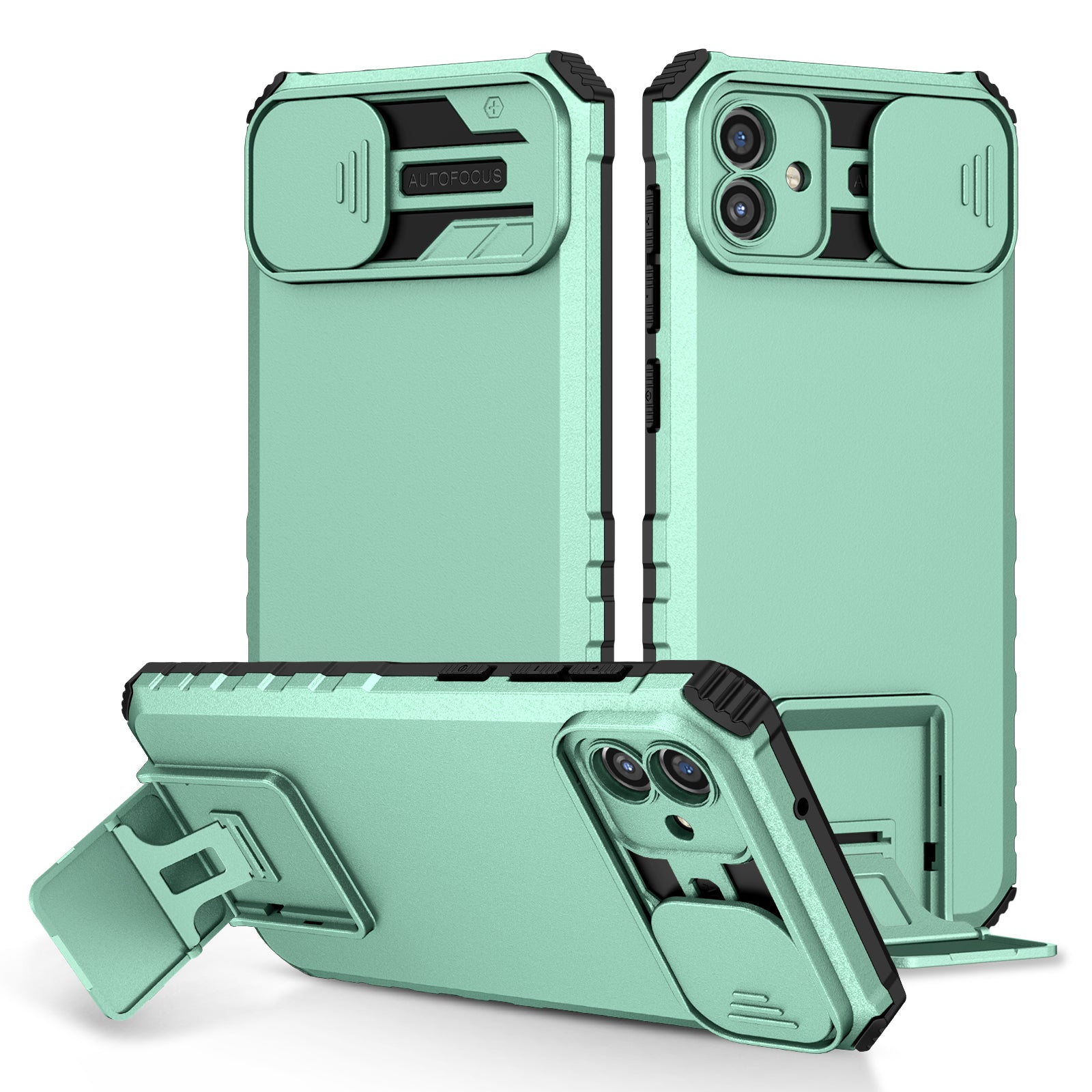 Kickstand Case for Samsung Galaxy A04 4G (164.4 x 76.3 x 9.1 mm) PC + TPU Phone Protector with Slide Camera Cover