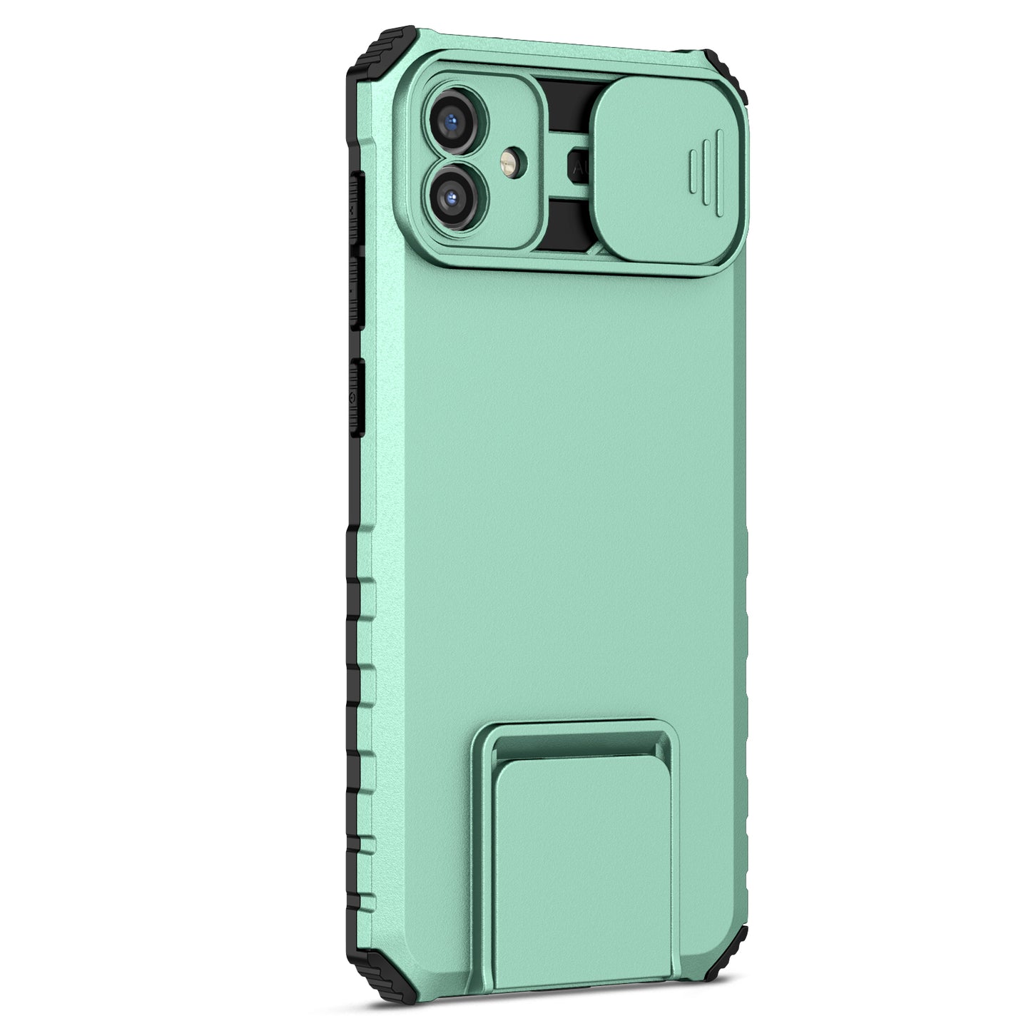 Kickstand Case for Samsung Galaxy A04 4G (164.4 x 76.3 x 9.1 mm) PC + TPU Phone Protector with Slide Camera Cover