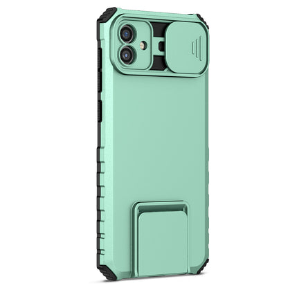 Kickstand Case for Samsung Galaxy A04 4G (164.4 x 76.3 x 9.1 mm) PC + TPU Phone Protector with Slide Camera Cover