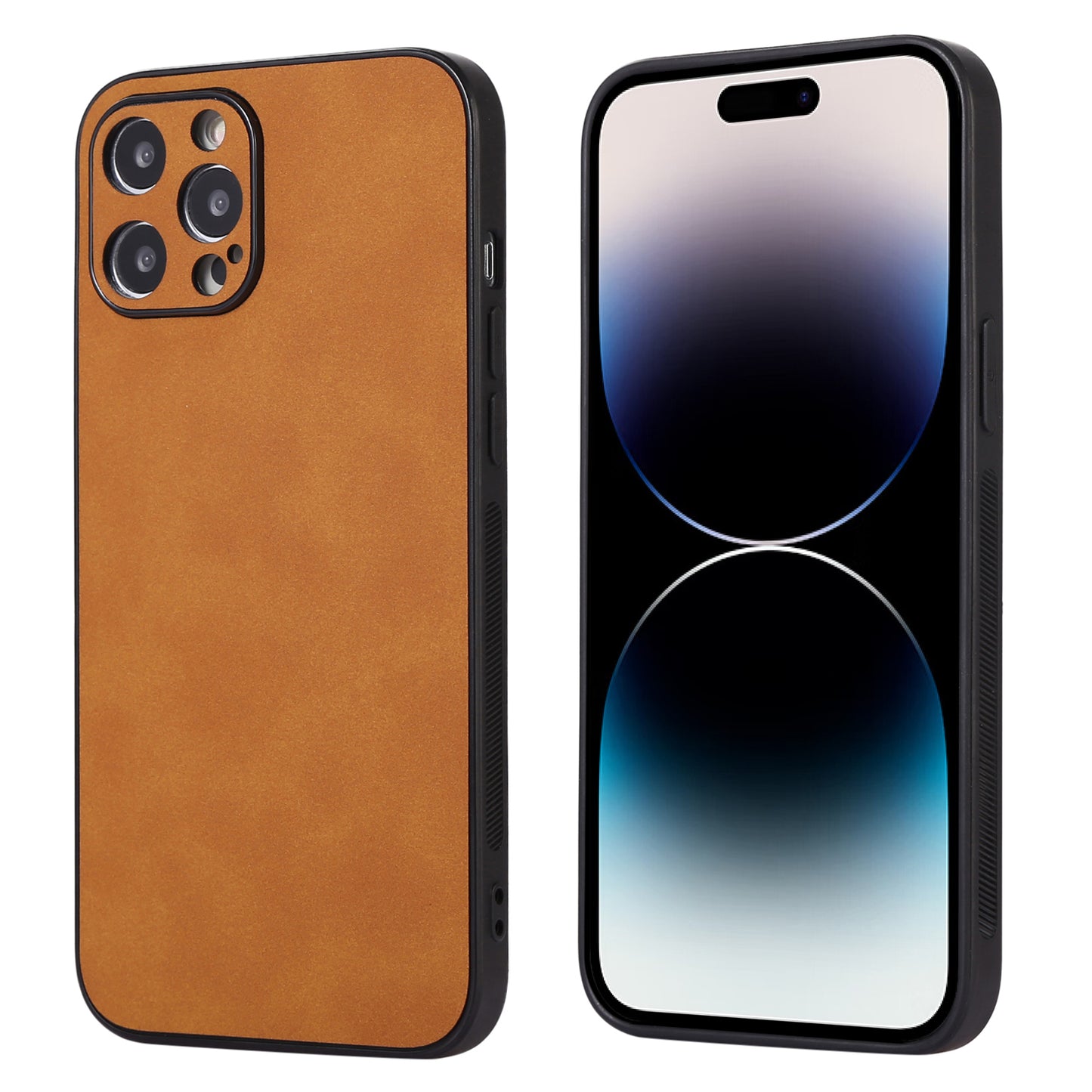 For iPhone 14 Pro Scratch Resistant Phone Cover PU Leather Coated TPU Case