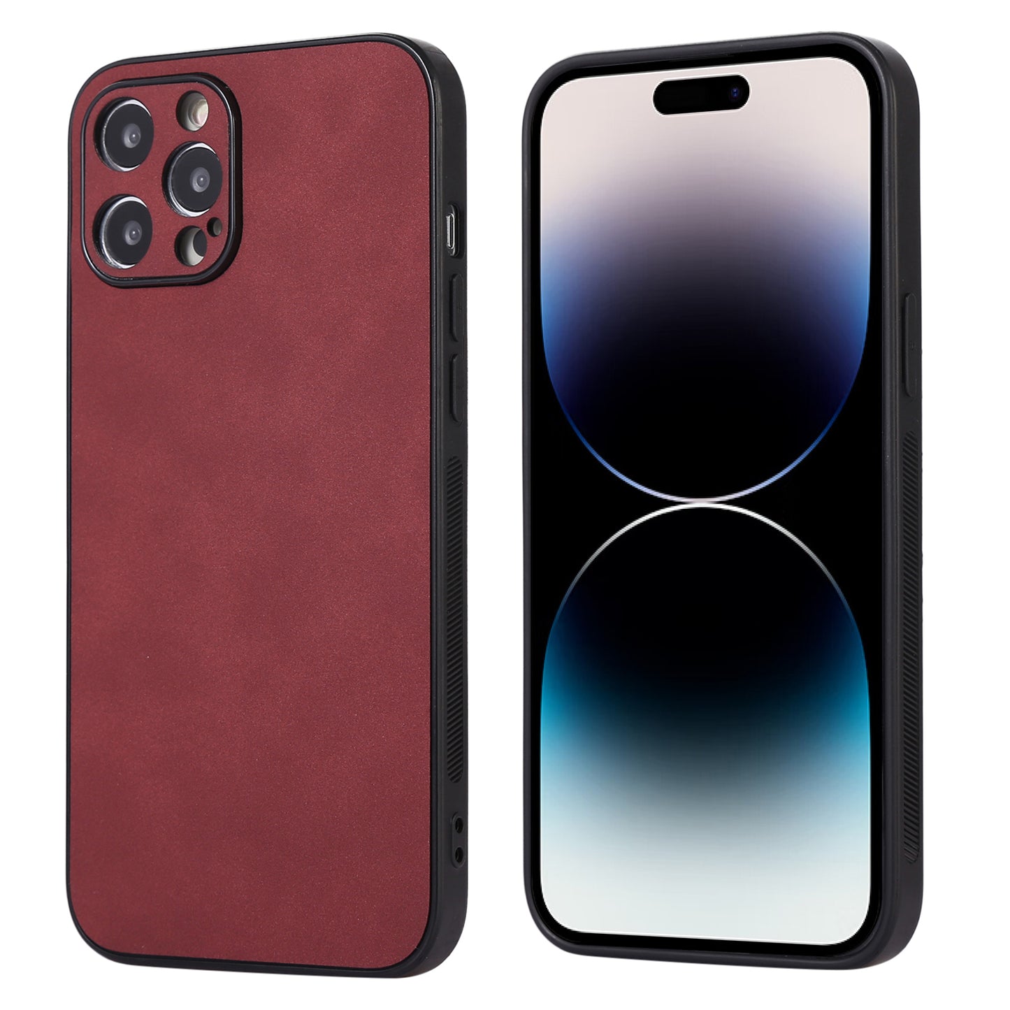 For iPhone 14 Pro Scratch Resistant Phone Cover PU Leather Coated TPU Case