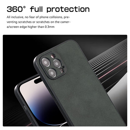 For iPhone 14 Pro Scratch Resistant Phone Cover PU Leather Coated TPU Case