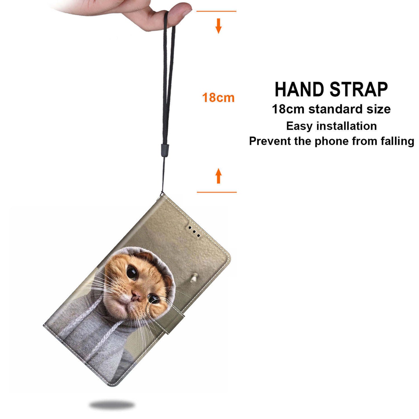 For Samsung Galaxy S23 PU Leather Flip Protective Case Pattern Printed Card Holder Stand Phone Cover with Strap