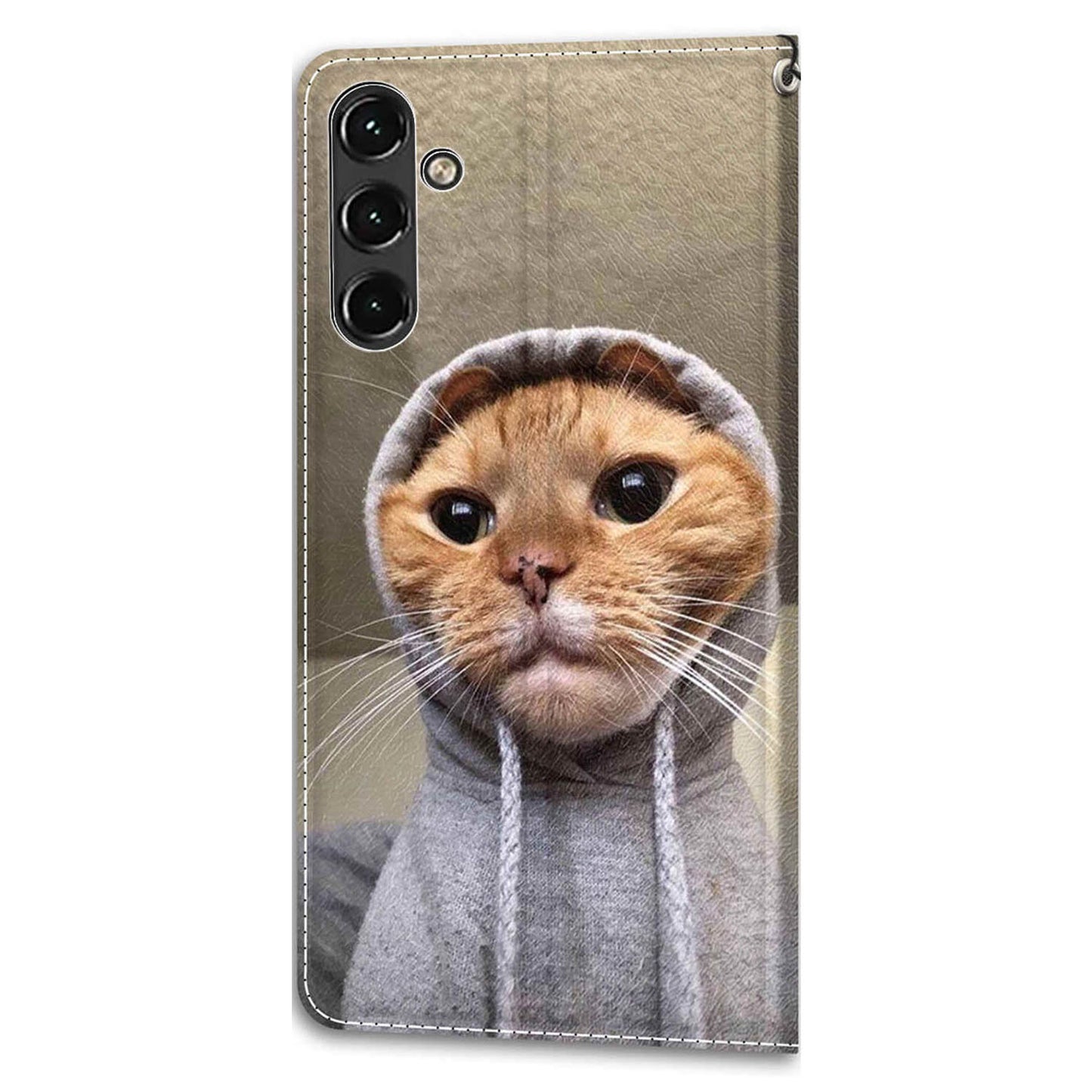 For Samsung Galaxy A14 4G / 5G PU Leather Cover Pattern Printed Card Slots Stand Flip Phone Case with Strap