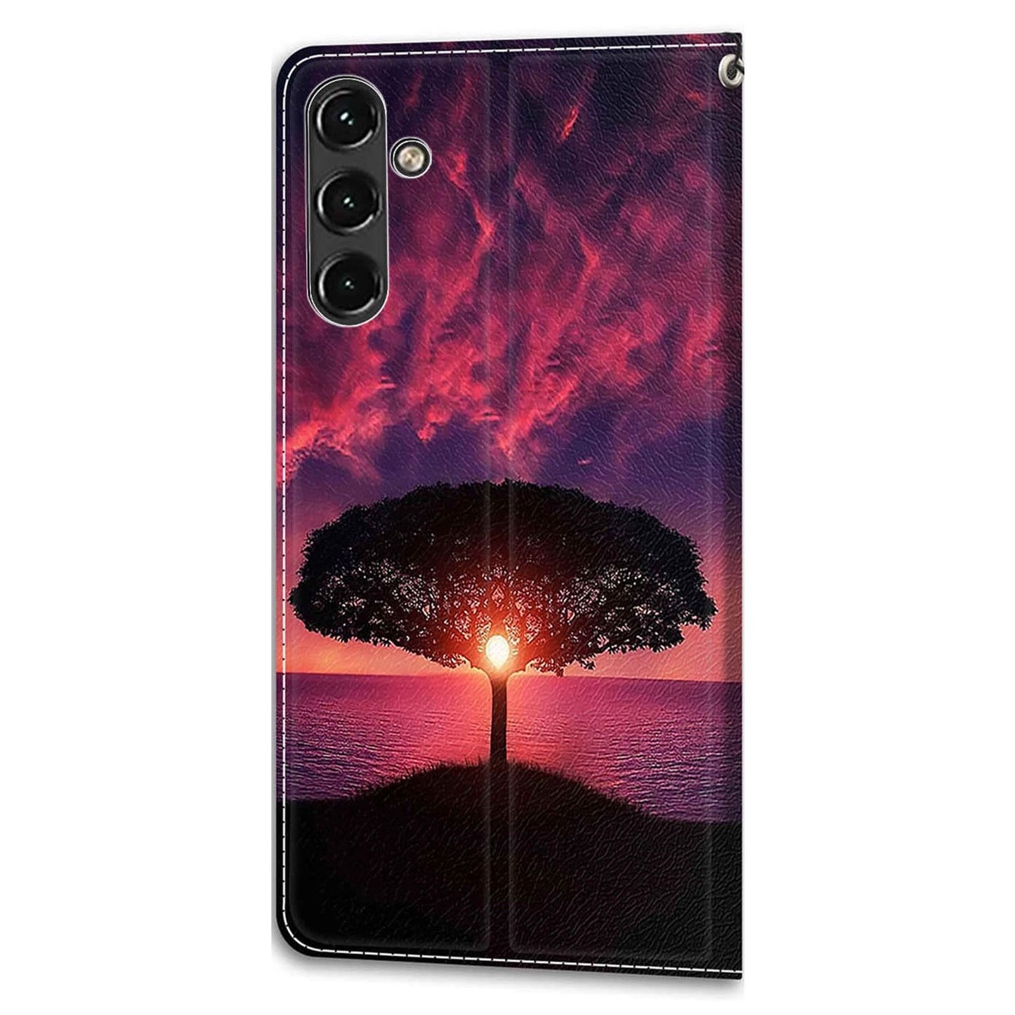 For Samsung Galaxy A14 4G / 5G PU Leather Cover Pattern Printed Card Slots Stand Flip Phone Case with Strap