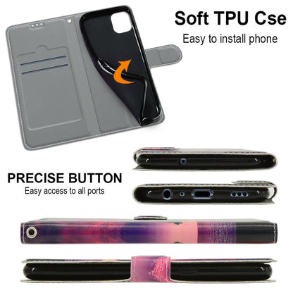 For Samsung Galaxy A14 4G / 5G PU Leather Cover Pattern Printed Card Slots Stand Flip Phone Case with Strap