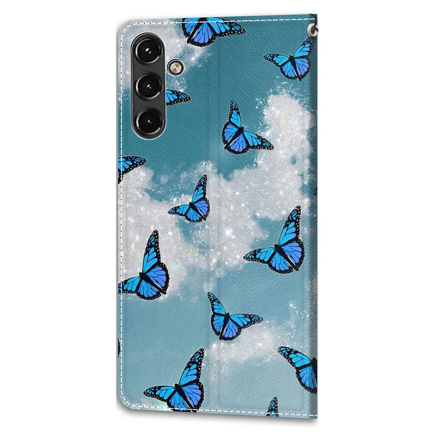 For Samsung Galaxy A14 4G / 5G PU Leather Cover Pattern Printed Card Slots Stand Flip Phone Case with Strap