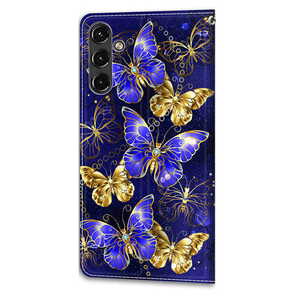 For Samsung Galaxy A14 4G / 5G PU Leather Cover Pattern Printed Card Slots Stand Flip Phone Case with Strap