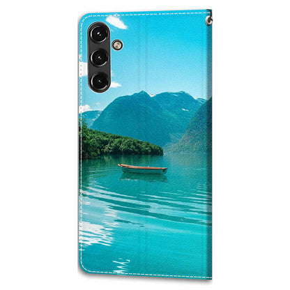 For Samsung Galaxy A14 4G / 5G PU Leather Cover Pattern Printed Card Slots Stand Flip Phone Case with Strap