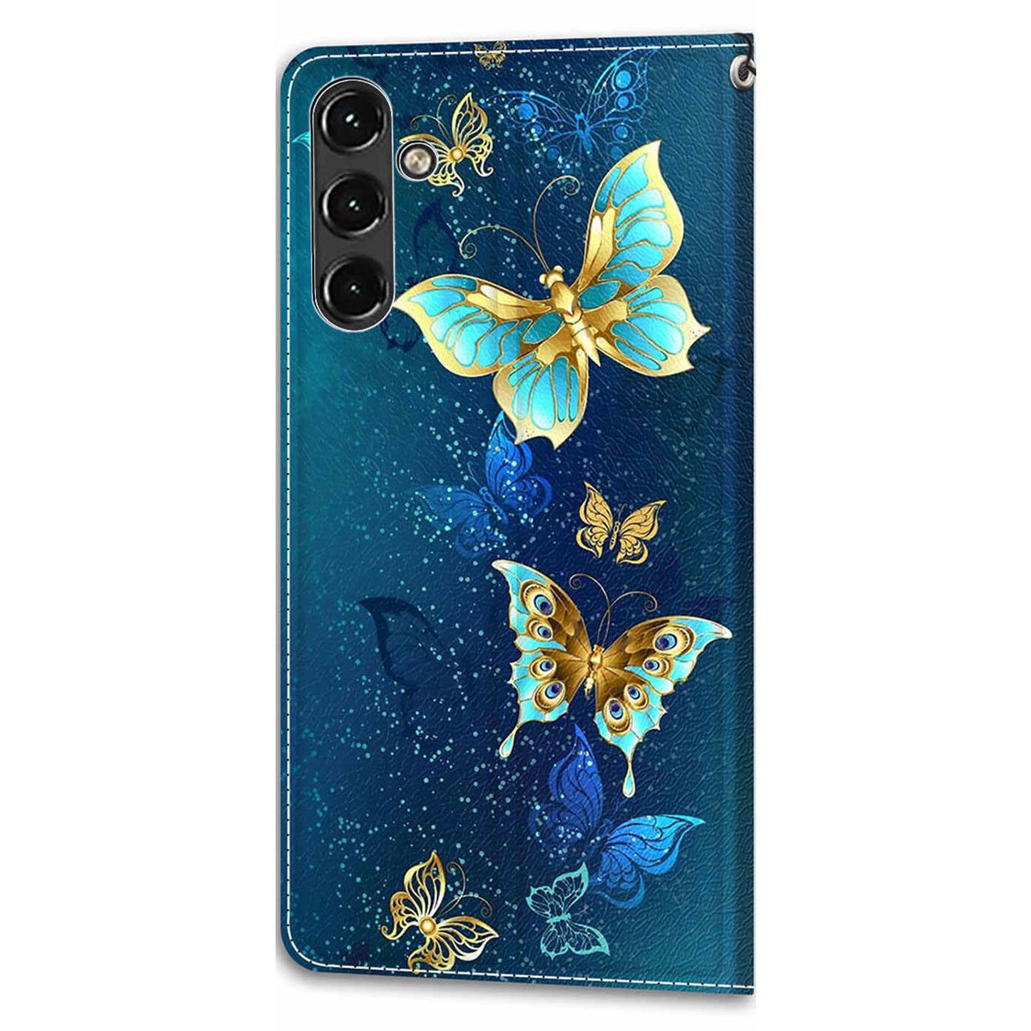 For Samsung Galaxy A14 4G / 5G PU Leather Cover Pattern Printed Card Slots Stand Flip Phone Case with Strap