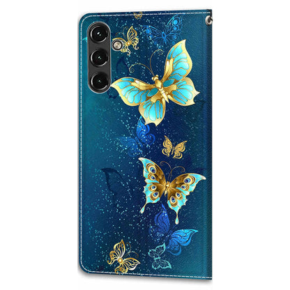 For Samsung Galaxy A14 4G / 5G PU Leather Cover Pattern Printed Card Slots Stand Flip Phone Case with Strap