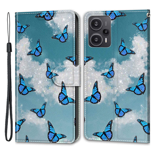PU Leather Flip Cover for Xiaomi Redmi Note 12 Turbo / Poco F5 5G ,  Pattern Printed Card Holder Stand Phone Case