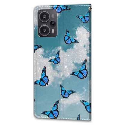 PU Leather Flip Cover for Xiaomi Redmi Note 12 Turbo / Poco F5 5G ,  Pattern Printed Card Holder Stand Phone Case