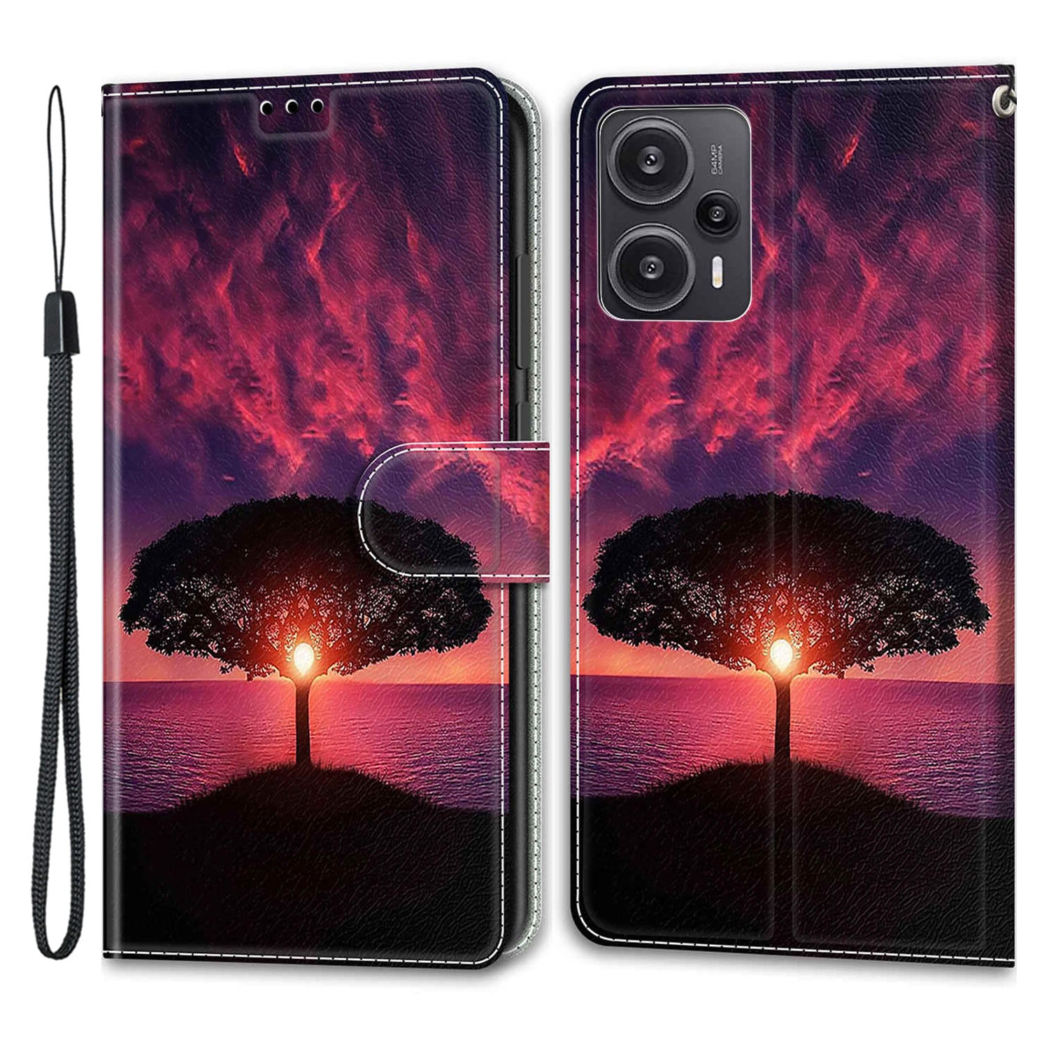 PU Leather Flip Cover for Xiaomi Redmi Note 12 Turbo / Poco F5 5G ,  Pattern Printed Card Holder Stand Phone Case