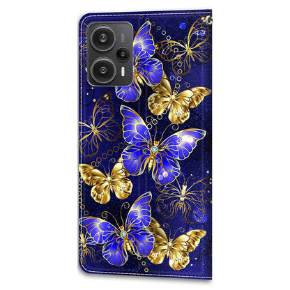 PU Leather Flip Cover for Xiaomi Redmi Note 12 Turbo / Poco F5 5G ,  Pattern Printed Card Holder Stand Phone Case