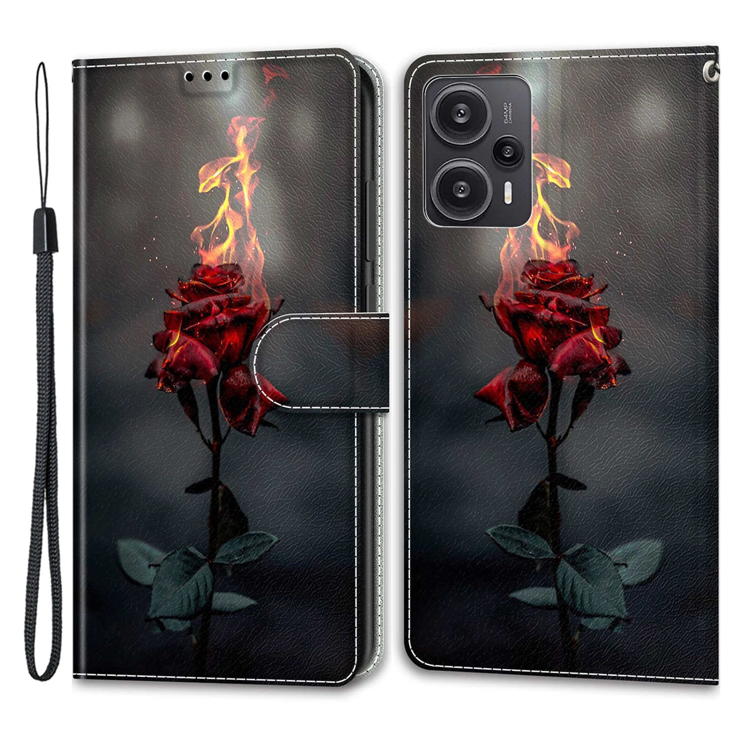 PU Leather Flip Cover for Xiaomi Redmi Note 12 Turbo / Poco F5 5G ,  Pattern Printed Card Holder Stand Phone Case
