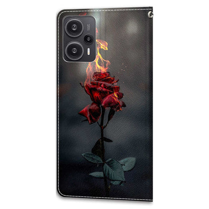 PU Leather Flip Cover for Xiaomi Redmi Note 12 Turbo / Poco F5 5G ,  Pattern Printed Card Holder Stand Phone Case