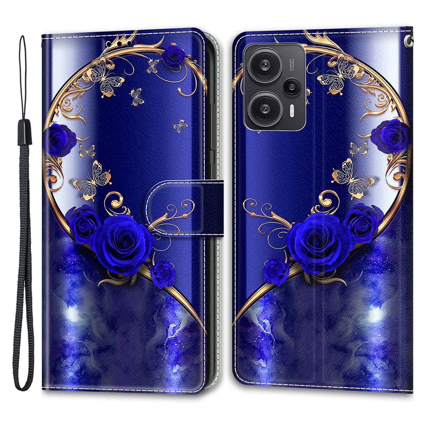 PU Leather Flip Cover for Xiaomi Redmi Note 12 Turbo / Poco F5 5G ,  Pattern Printed Card Holder Stand Phone Case