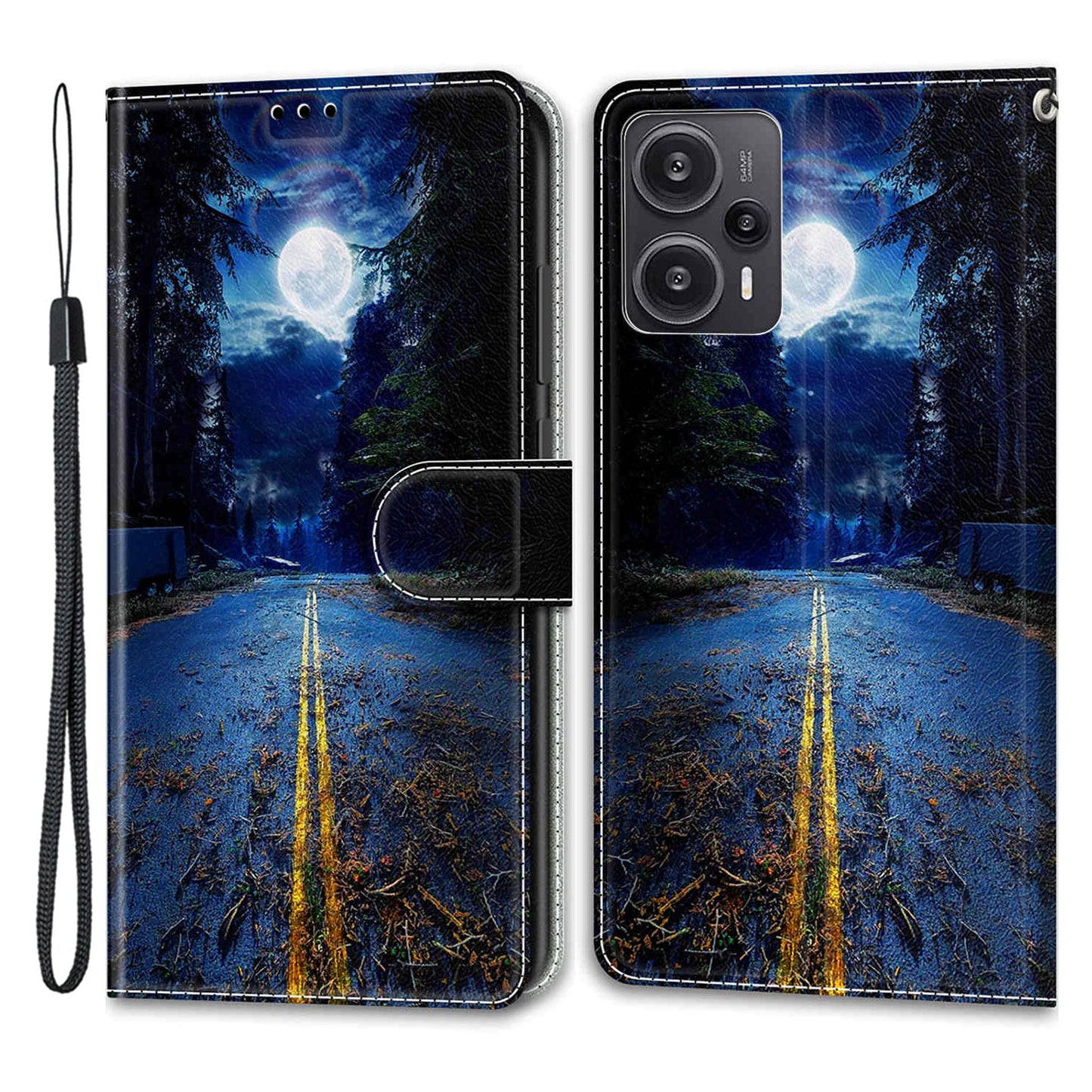 PU Leather Flip Cover for Xiaomi Redmi Note 12 Turbo / Poco F5 5G ,  Pattern Printed Card Holder Stand Phone Case