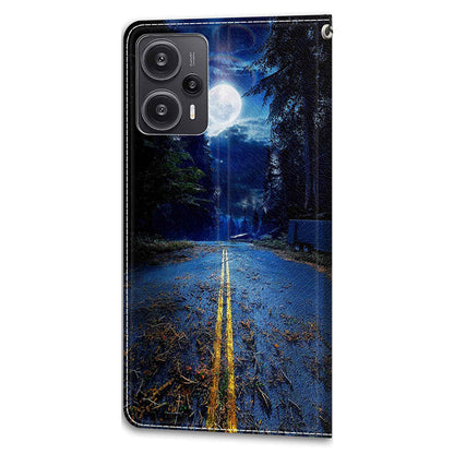 PU Leather Flip Cover for Xiaomi Redmi Note 12 Turbo / Poco F5 5G ,  Pattern Printed Card Holder Stand Phone Case