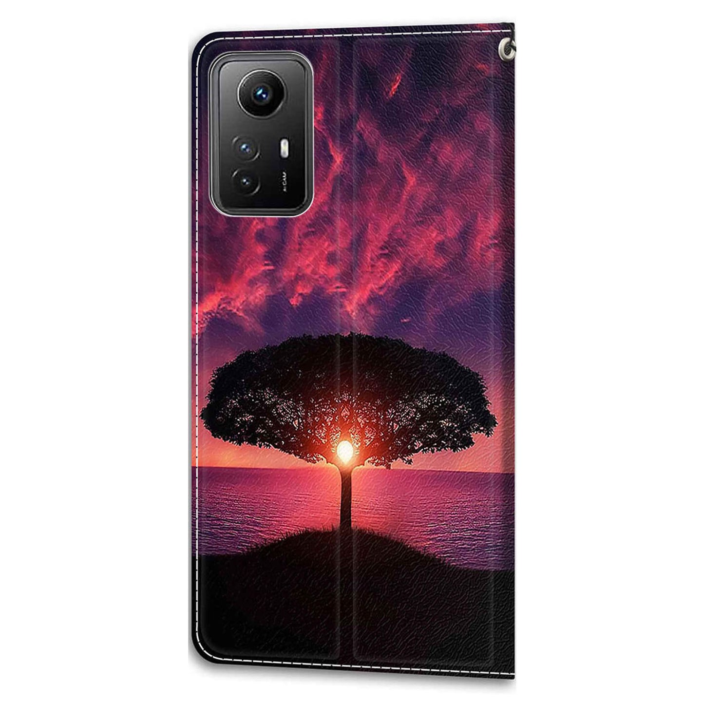For Xiaomi Redmi Note 12S 4G Pattern Printed PU Leather Cover Card Holder Stand Magnetic Phone Case with Strap