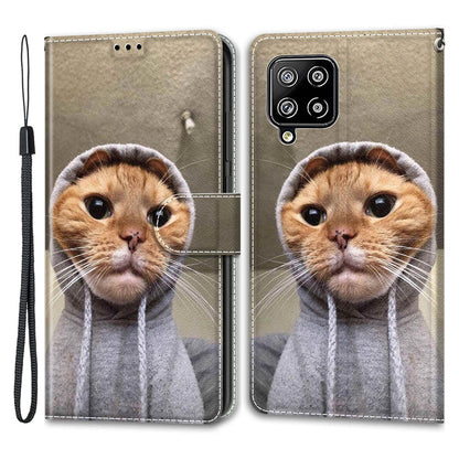For Samsung Galaxy A42 5G PU Leather Card Holder Case Pattern Printed Stand Phone Cover with Strap