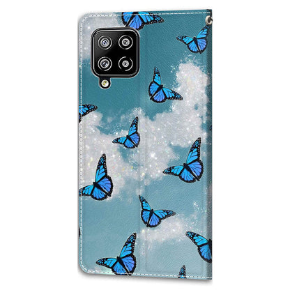 For Samsung Galaxy A42 5G PU Leather Card Holder Case Pattern Printed Stand Phone Cover with Strap