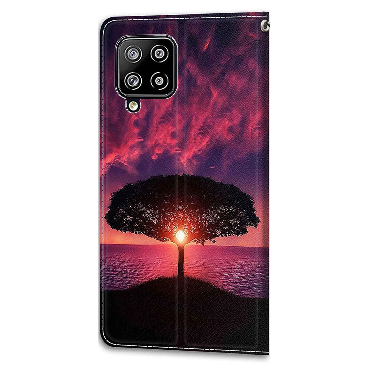 For Samsung Galaxy A42 5G PU Leather Card Holder Case Pattern Printed Stand Phone Cover with Strap
