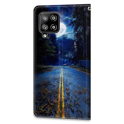 For Samsung Galaxy A42 5G PU Leather Card Holder Case Pattern Printed Stand Phone Cover with Strap