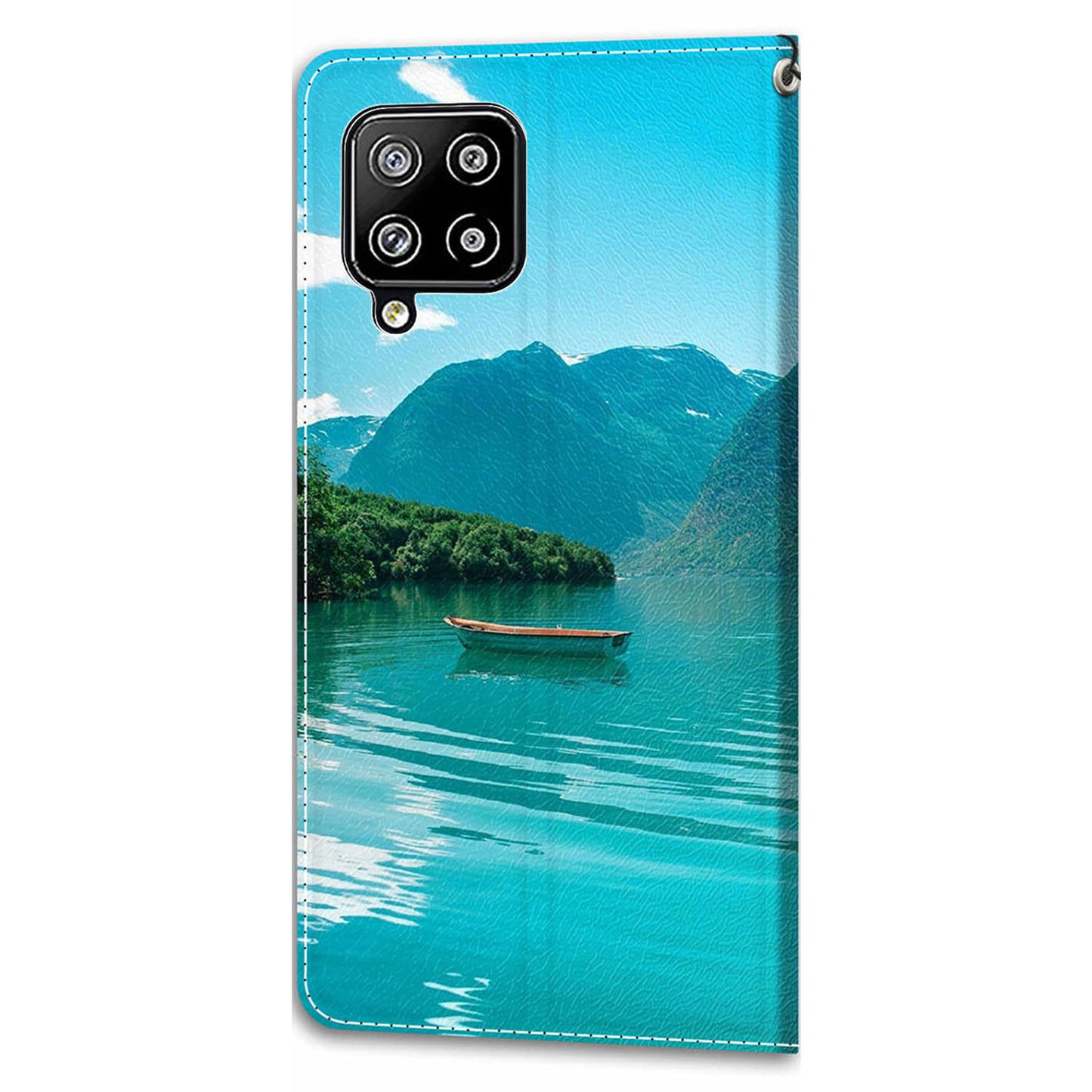 For Samsung Galaxy A42 5G PU Leather Card Holder Case Pattern Printed Stand Phone Cover with Strap