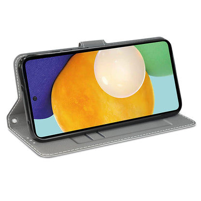 For Samsung Galaxy A42 5G PU Leather Card Holder Case Pattern Printed Stand Phone Cover with Strap